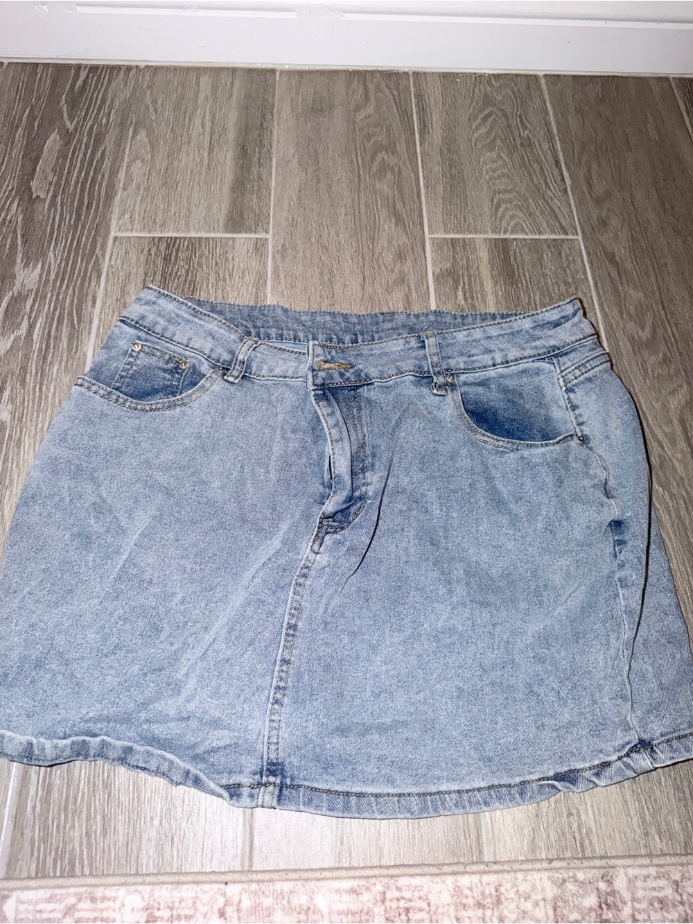 Classic Light Blue Denim Skirt - Women